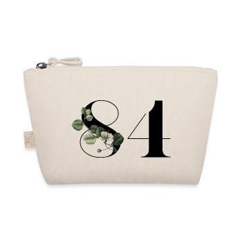 Number 84 Floral Green - 84th Floral Birthday - Organic Pouch - nature - Front