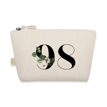 Number 98 Green Floral - 98th Floral Birthday - Organic Pouch - nature - Front