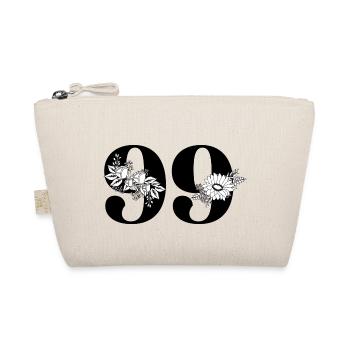Numéro 99 floral noir - 99e anniversaire floral - Trousse biologique - nature - Devant