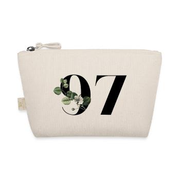 Number 97 Floral Green - 97th Birthday Floral - Organic Pouch - nature - Front