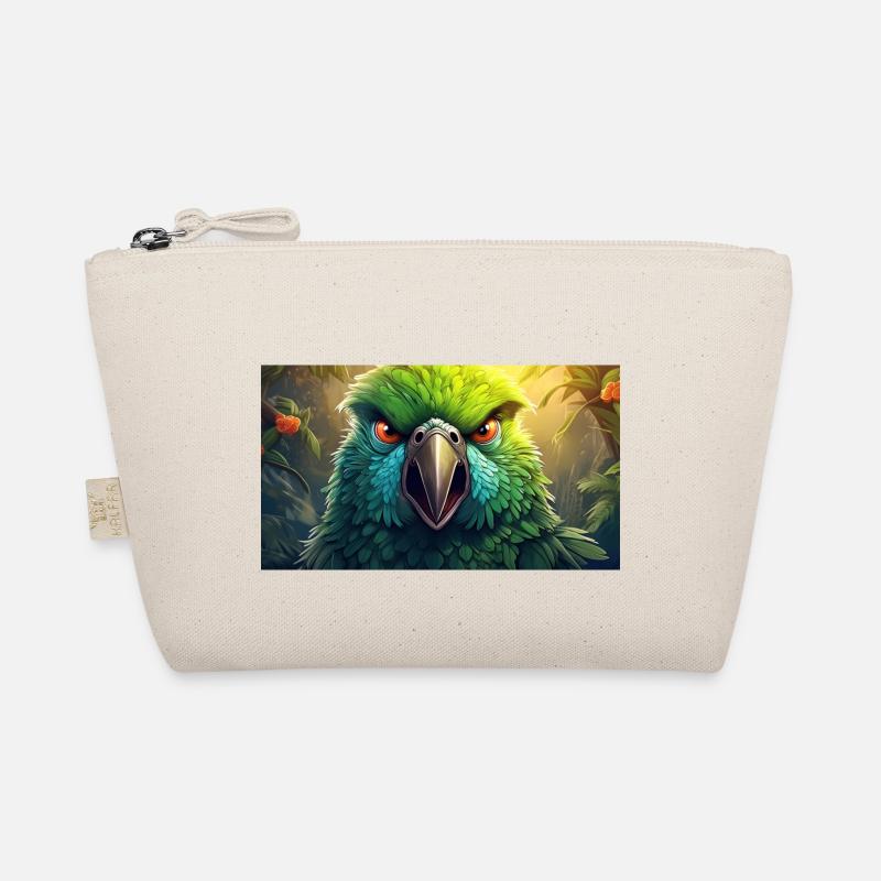 Cute grumpy grouchy animals - parrot Organic Pouch