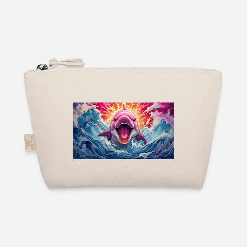 Cute grumpy grouchy animals - dolphin Organic Pouch