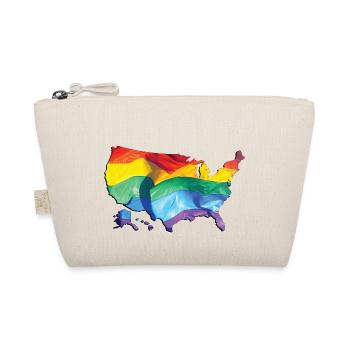 USA | echte Flagge | LGBTQIA+ - Bio-Täschchen - Natur - Vorne