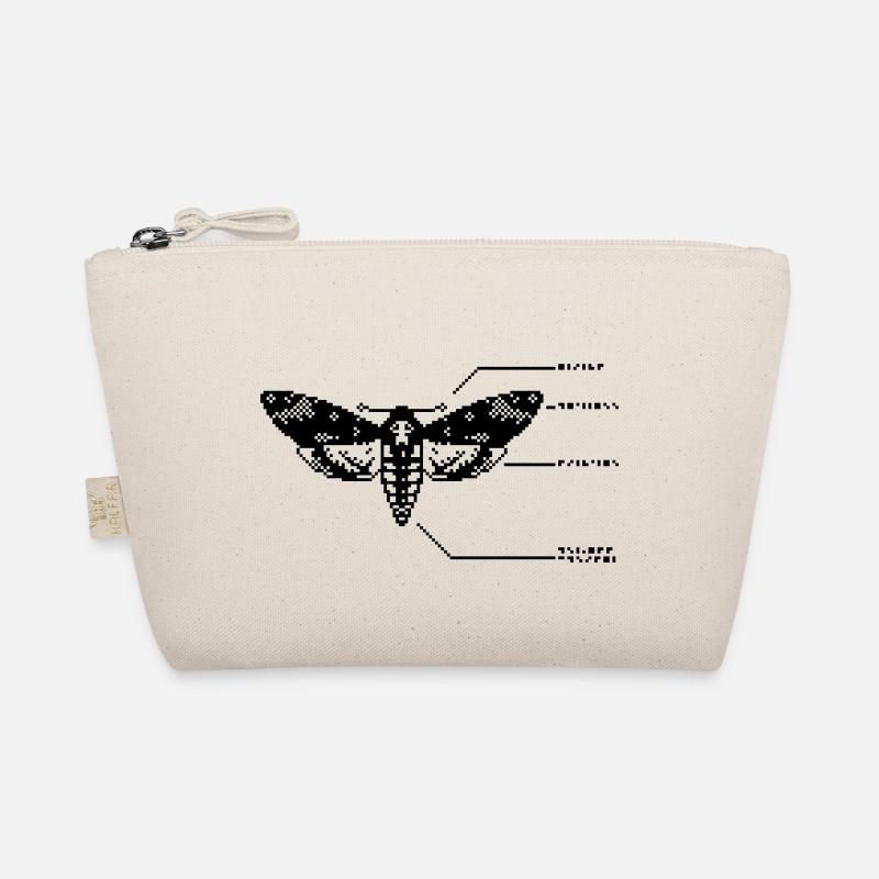 1bit Pixel Skull Hawkmoth Organic Pouch