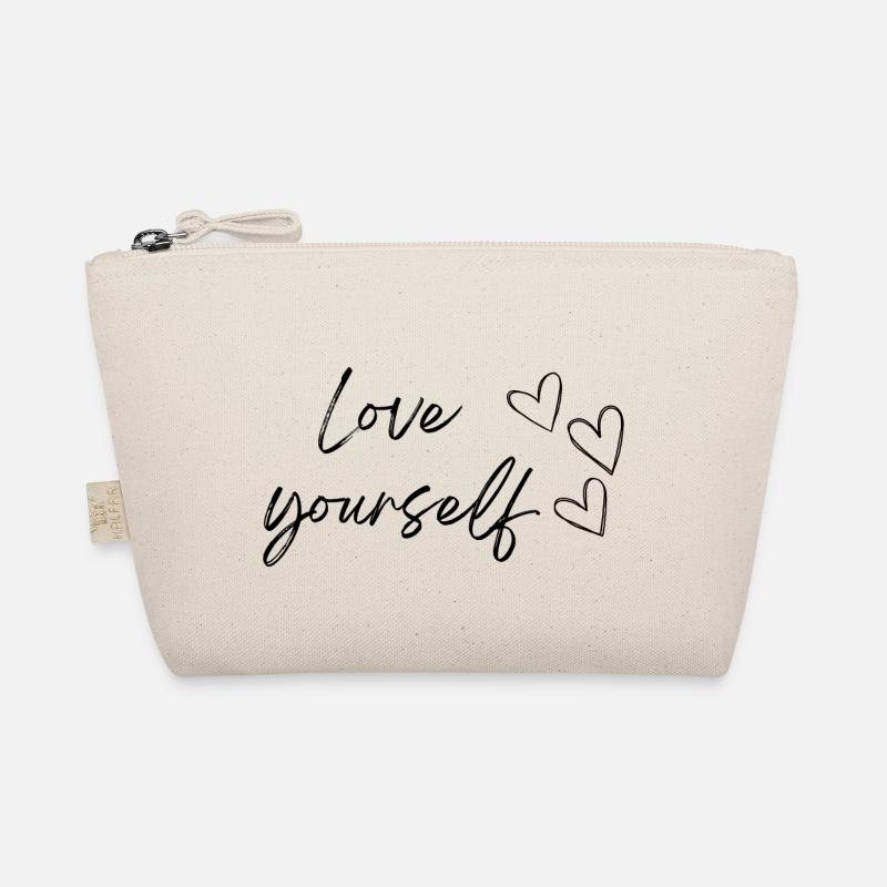 Liebe dich selbst (schwarzer Text) Bio-Täschchen