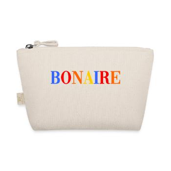 Bonaire colorful Lettering - Dutrch Caribbean - Organic Pouch - nature - Front