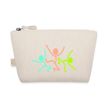 3 Party Crew Stick Figure Team Friends Member - Organic Pouch - nature - Front