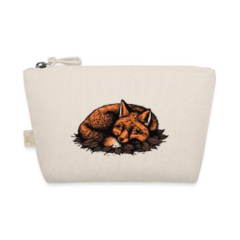 Sleeping fox on autumn leaves - Organic Pouch - nature - Front