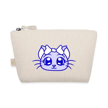 Cute Girl Cat Pretty Bow Woman Female - Organic Pouch - nature - Front