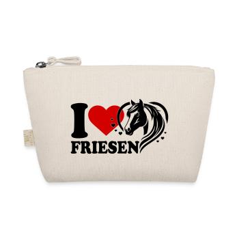 I love Pferd Friesen - Bio-Täschchen - Natur - Vorne