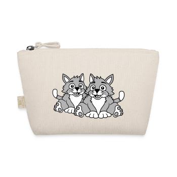 Deux chats heureux 2 amis Couple Équipe Couple - Trousse biologique - nature - Devant