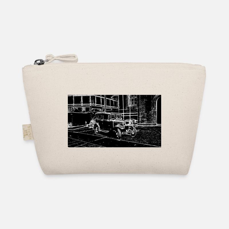 Car White Black Organic Pouch