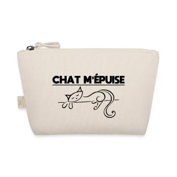 Cat Exhausts Me - Chat Humour - Organic Pouch - nature - Front