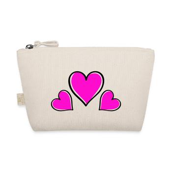 herz love - Bio-Täschchen - Natur - Vorne