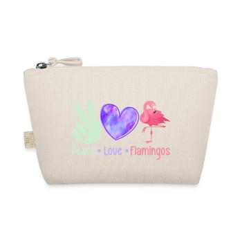 Paix Amour Flamants roses Oiseau Rose Mignon - Trousse biologique - nature - Devant