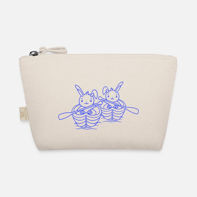 Two Cute Bunnies Rabbit Paddling Rowing Rowing Boat Organic Pouch