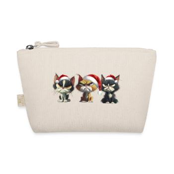 Grim Christmas Cats Trio Presents - Organic Pouch - nature - Front