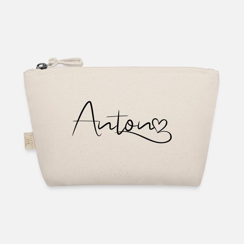 Anton Last Name First Name Heart Decor Organic Pouch