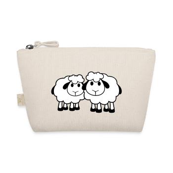 Two Sheep Friends Team Crew Cute Little Baby Dear - Organic Pouch - nature - Front