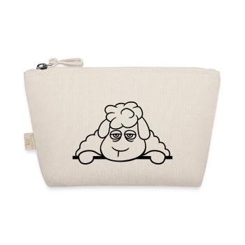 Sheep Tired Bored Behind Fence Wall Sign - Organic Pouch - nature - Front