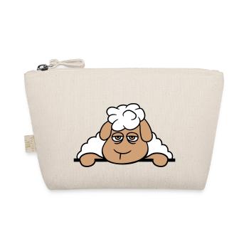 Sheep Tired Bored Behind Fence Wall Sign - Organic Pouch - nature - Front