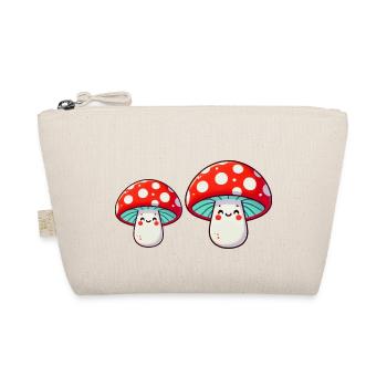 mushrooms comic cartoon - Organic Pouch - nature - Front