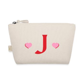 Lettre j cœurs rouges - Trousse biologique - nature - Devant