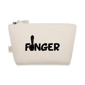 Der Finger (schwarz) - Bio-Täschchen - Natur - Vorne