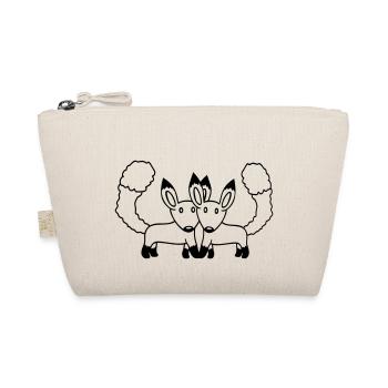 2 Foxes Couple In Love Two Friends Love Team Cute - Organic Pouch - nature - Front