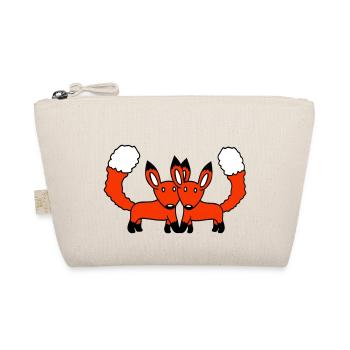 2 Foxes Couple In Love Two Friends Love Team Cute - Organic Pouch - nature - Front