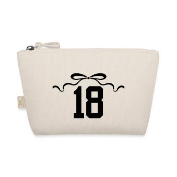 Number 18 Knot - 18th Anniversary - Organic Pouch - nature - Front