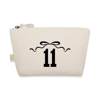 Number 11 Knot - 11th Anniversary - Organic Pouch - nature - Front