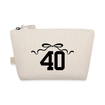 Number 40 Knot - 40th Anniversary - Organic Pouch - nature - Front