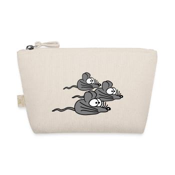 3 Mice Family Child Mom Dad Parents Three Friends - Organic Pouch - nature - Front