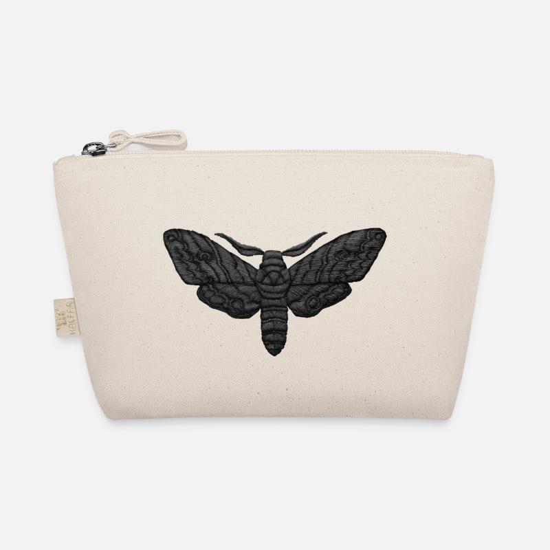 Black Moth – mystisches Stickmuster Bio-Täschchen