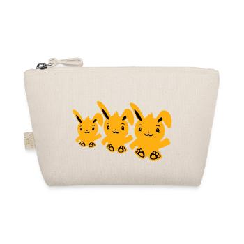 3 lapins trois amis équipe équipage agitant assis mignon - Trousse biologique - nature - Devant
