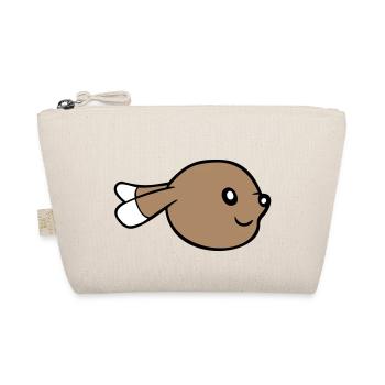Bunny face peeking sideways profile side view - Organic Pouch - nature - Front