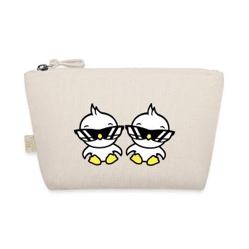 2 Vögel Sonnenbrille Cool sitzen zwei Freunde Crew - Bio-Täschchen - Natur - Vorne