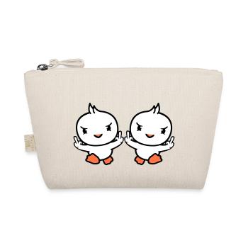 2 Birds Evil Middle Finger Show Bad Boys Running - Organic Pouch - nature - Front