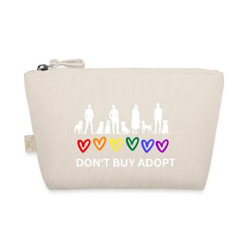 Don't Buy Adopt (people, pets, hearts) dark - Organic Pouch - nature - Front