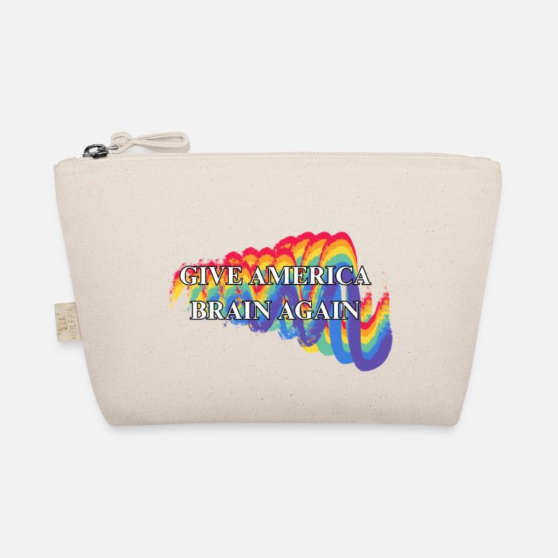 Give America Brain Again Rainbow LGBTQ - Bio-Täschchen - Natur