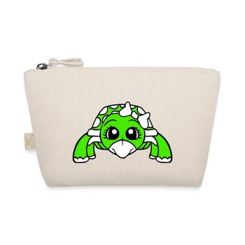 Turtle Woman Female Cute Bow Girl - Organic Pouch - nature - Front