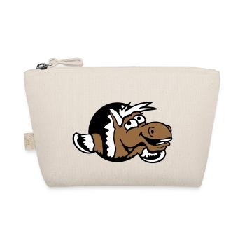 Horse Funny Crazy Hole Laughing Comic Riding Fun - Organic Pouch - nature - Front