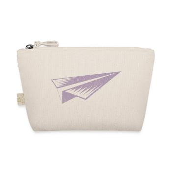 Papierflieger Silhouette Grunge Stil - Bio-Täschchen - Natur - Vorne