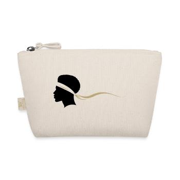 Minimalist Black And White Afro - Organic Pouch - nature - Front