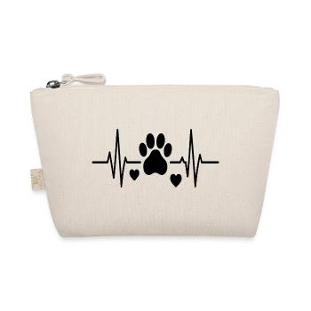 Heartbeat Paw - Minimales Haustierliebhaber-Design für Hund - Bio-Täschchen - Natur - Vorne