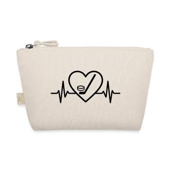 Herz Hockey – Leidenschaft Eishockey - Organic Pouch - nature - Front