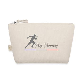 Keep Running Silhouette Sportive Flag France V2 - Organic Pouch - nature - Front