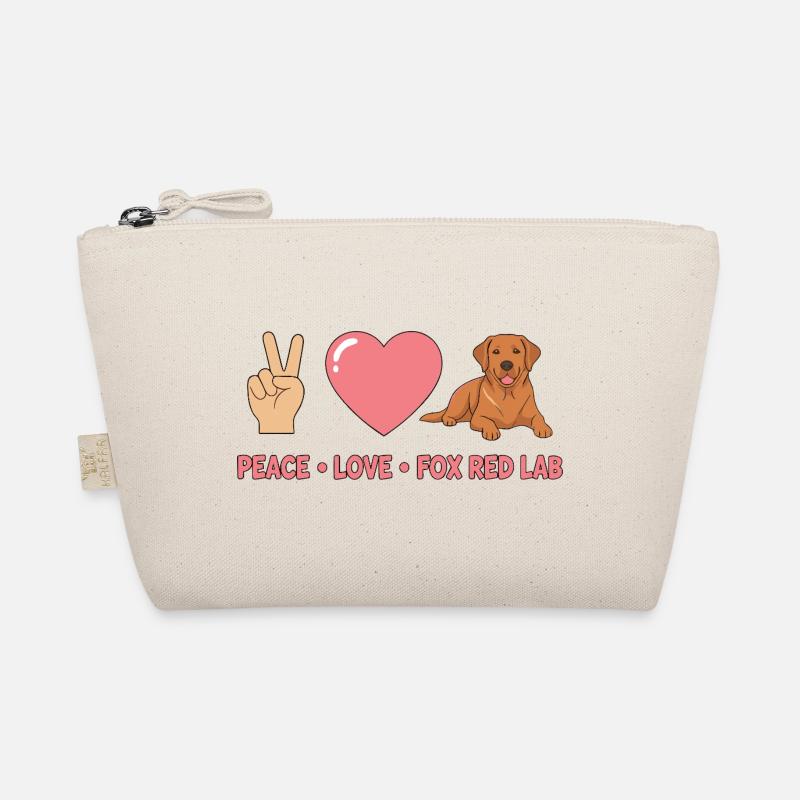 Peace Love Fox Red Lab Bio-Täschchen