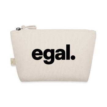 egal. Minimal Deutsches Meme T-Shirt - Bio-Täschchen - Natur - Vorne